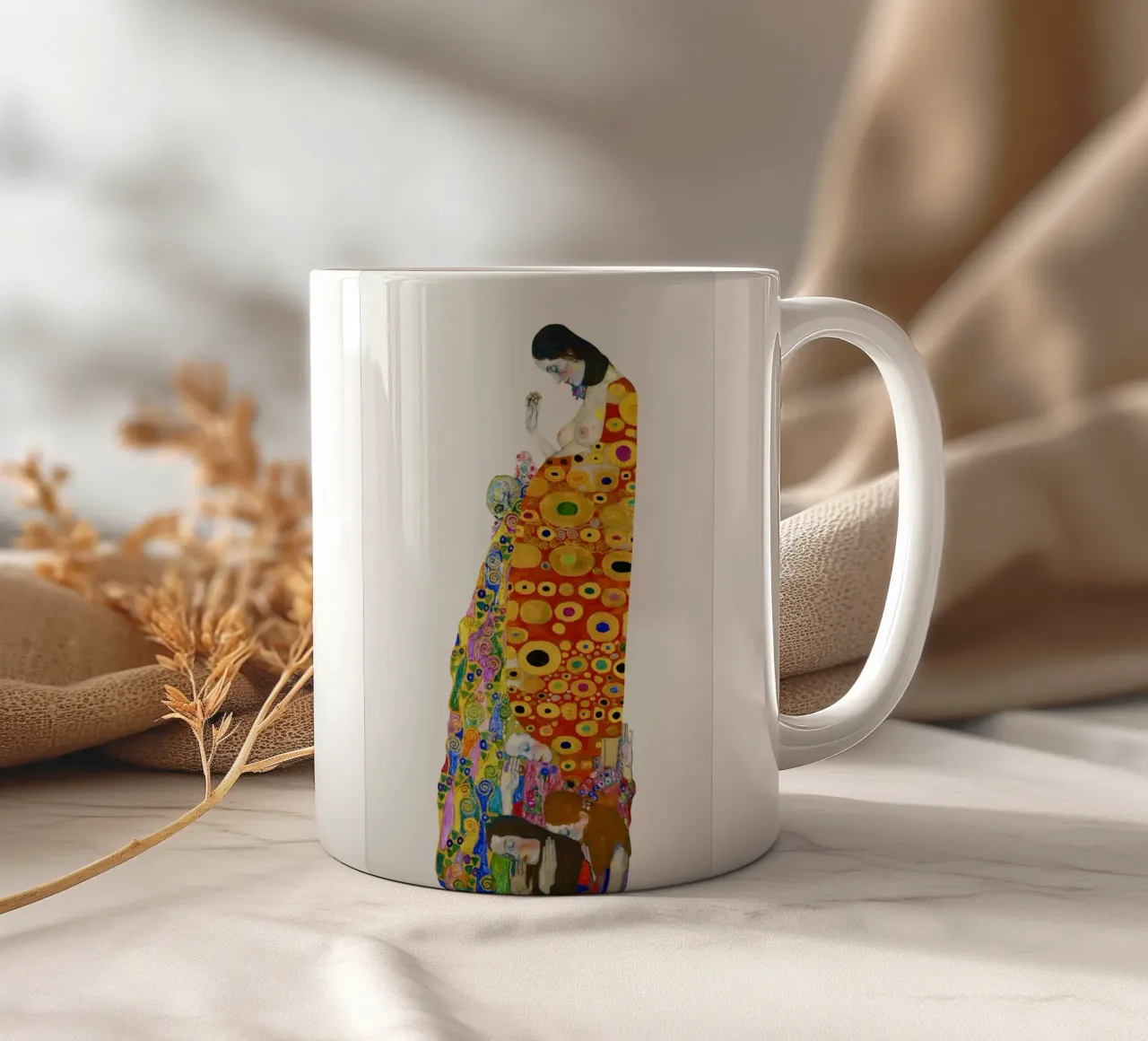Klimt's "Hope II" - Symbolism, Maternity, Golden Age Art, Ex ceramic mug by ClubArt