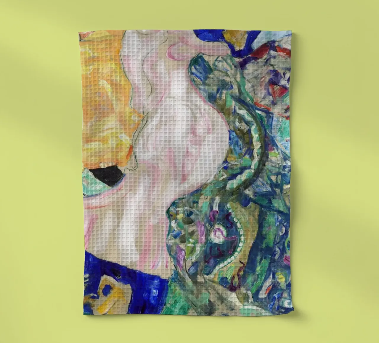 Bébé (berceau)" de Klimt Détail - Expressionniste, Abstrait Tex torchon de ClubArt