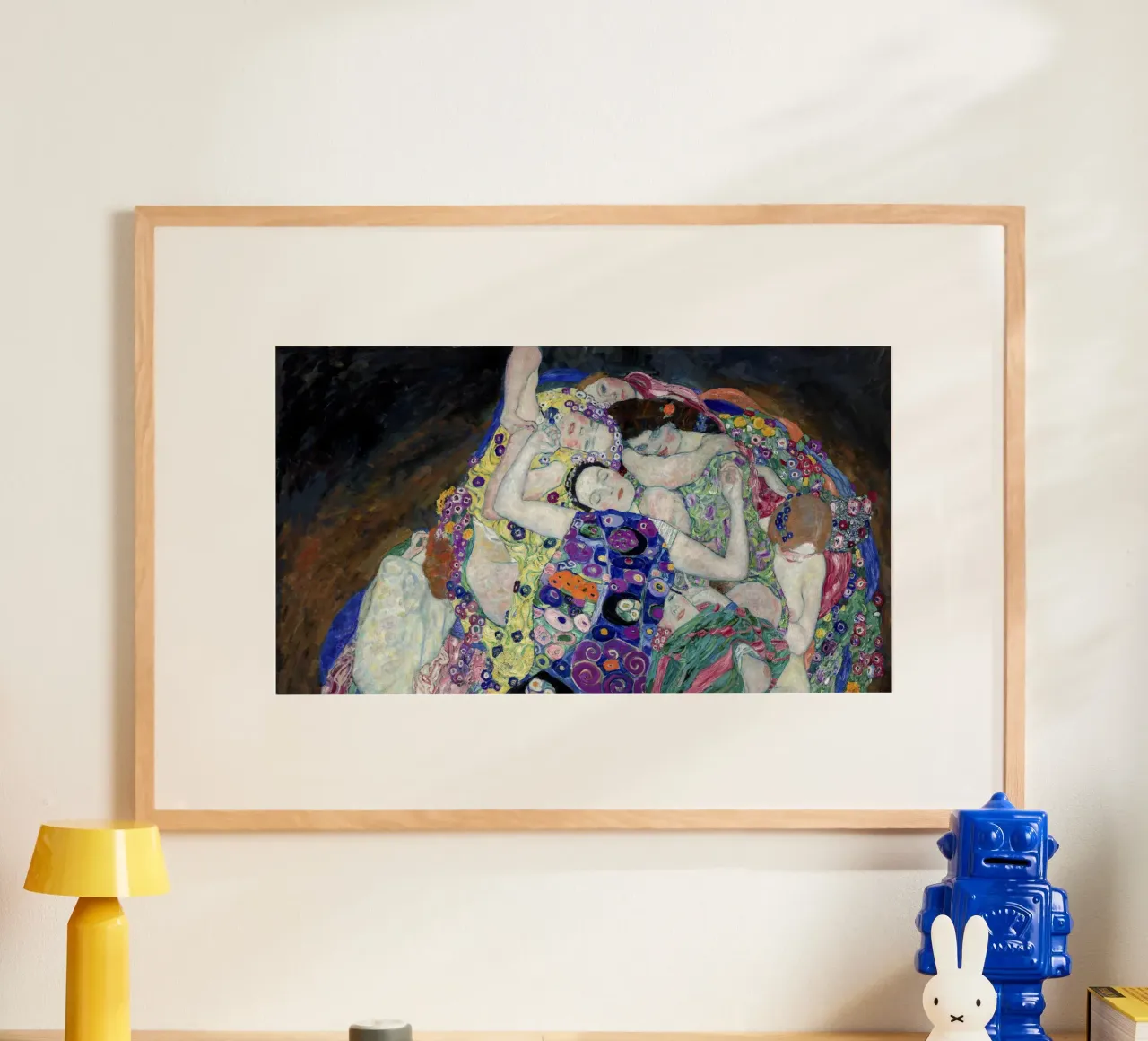 Klimts "Die Jungfrau" - Symbolismus, Expressionismus, lebendige Fem Poster mit Kunststoffrahmen von ClubArt