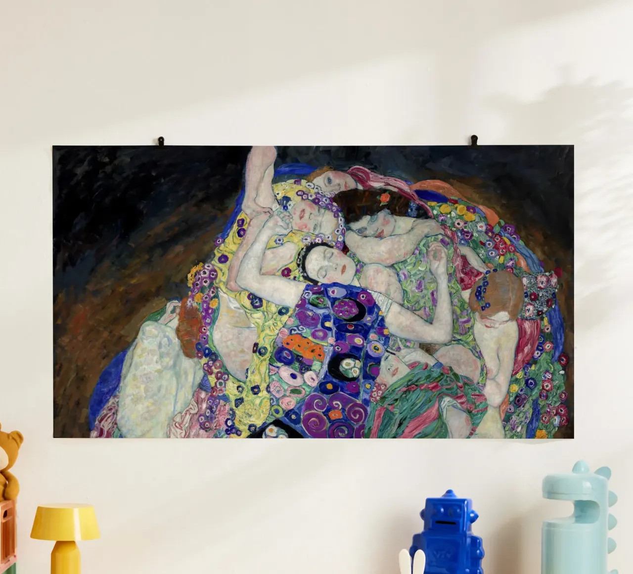 Klimts "Die Jungfrau" - Symbolismus, Expressionismus, lebendige Fem Poster mit Kunststoffrahmen von ClubArt