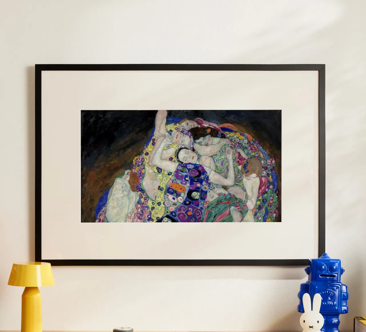 Klimts "Die Jungfrau" - Symbolismus, Expressionismus, lebendige Fem Poster mit Kunststoffrahmen von ClubArt
