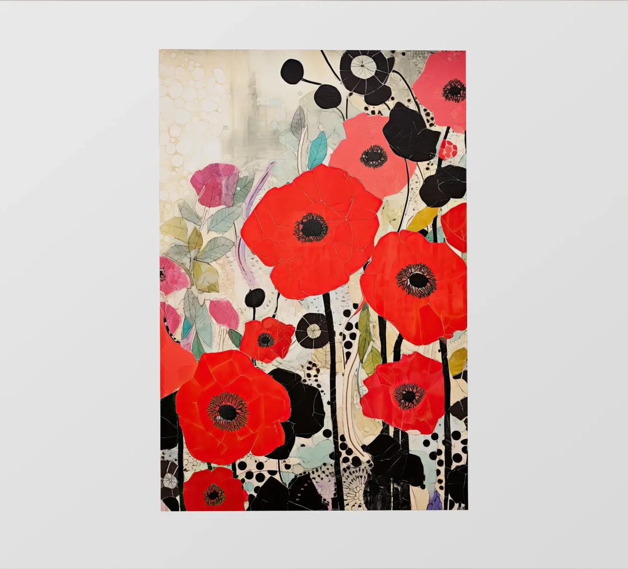 Fiori rossi telo in pvc da Imagine