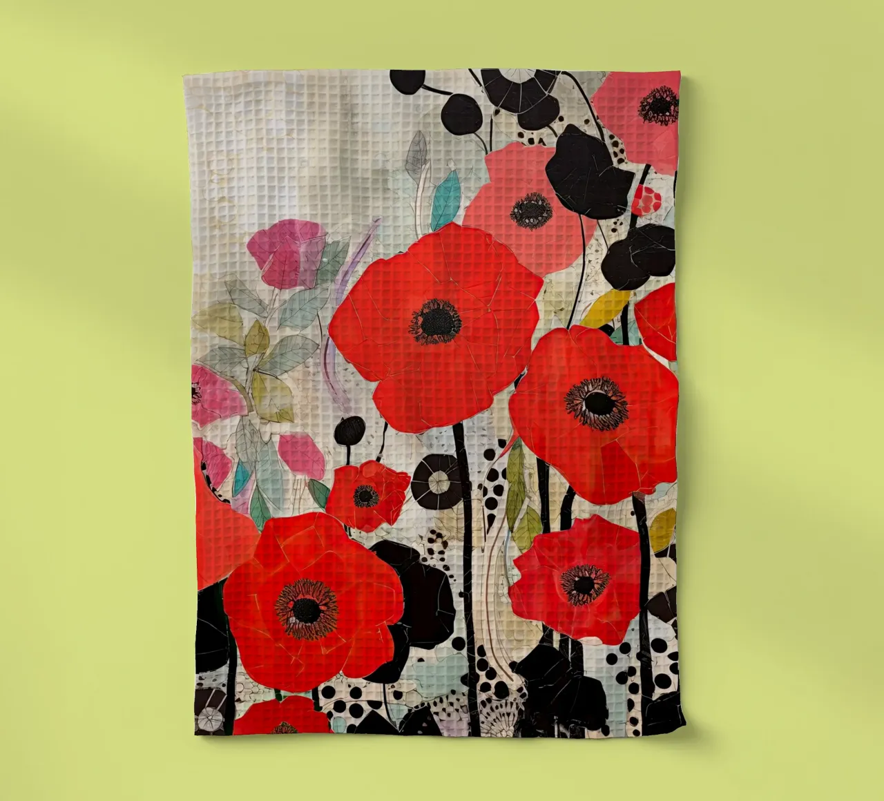 Fleurs rouges torchon de Imagine