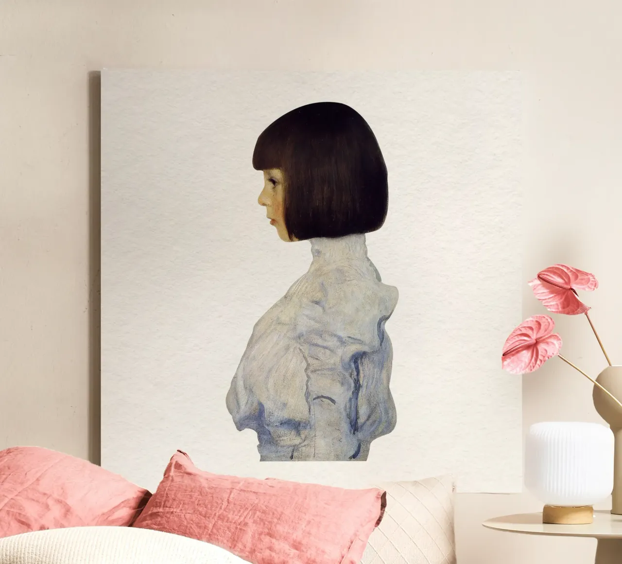 Klimt's "Helene Klimt" - Modernist, Profile Portrait, Minima canvas with Floater frame by ClubArt