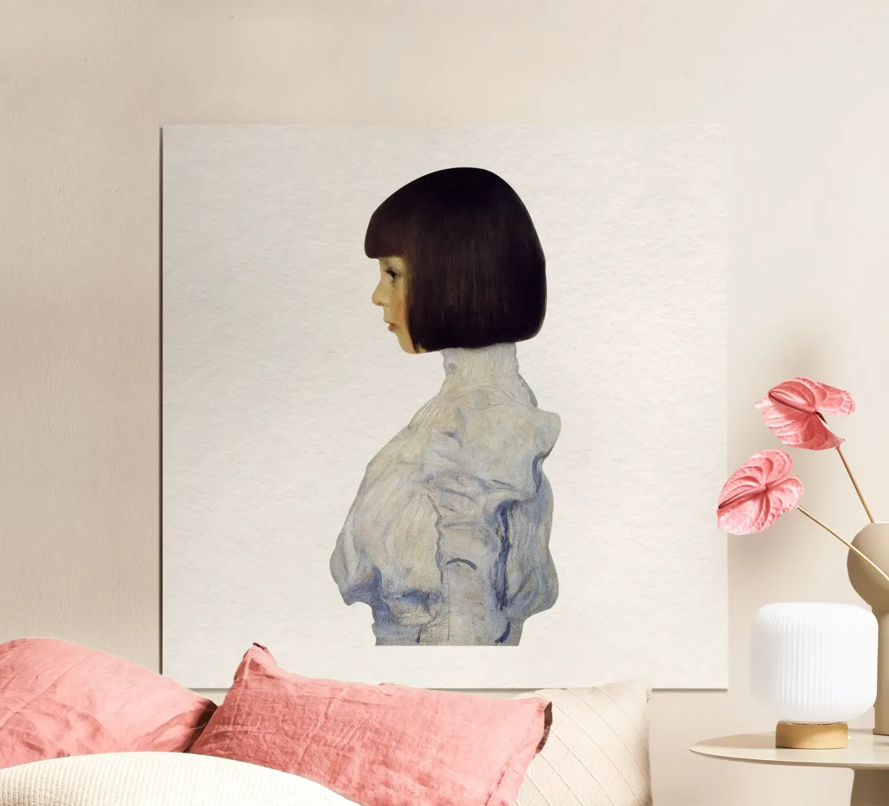 "Helene Klimt" di Klimt - Modernista, ritratto di profilo, minimalista poster da ClubArt