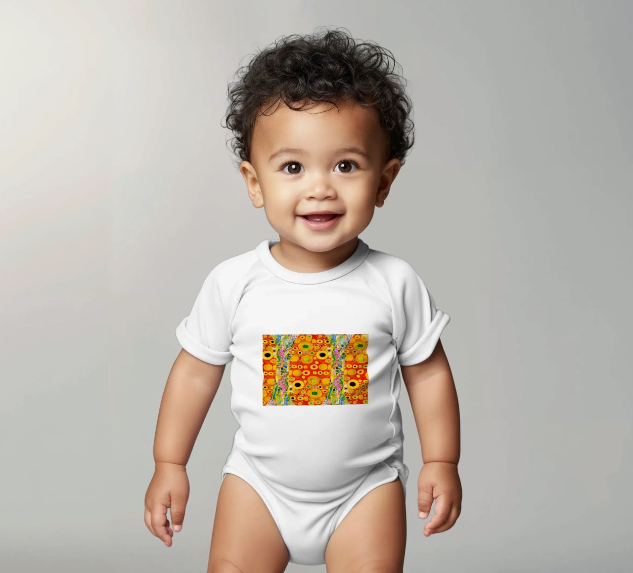 Klimt's "Hope II" Abstract - Golden Age, Vibrant Pattern, Ma short-sleeve baby romper by ClubArt