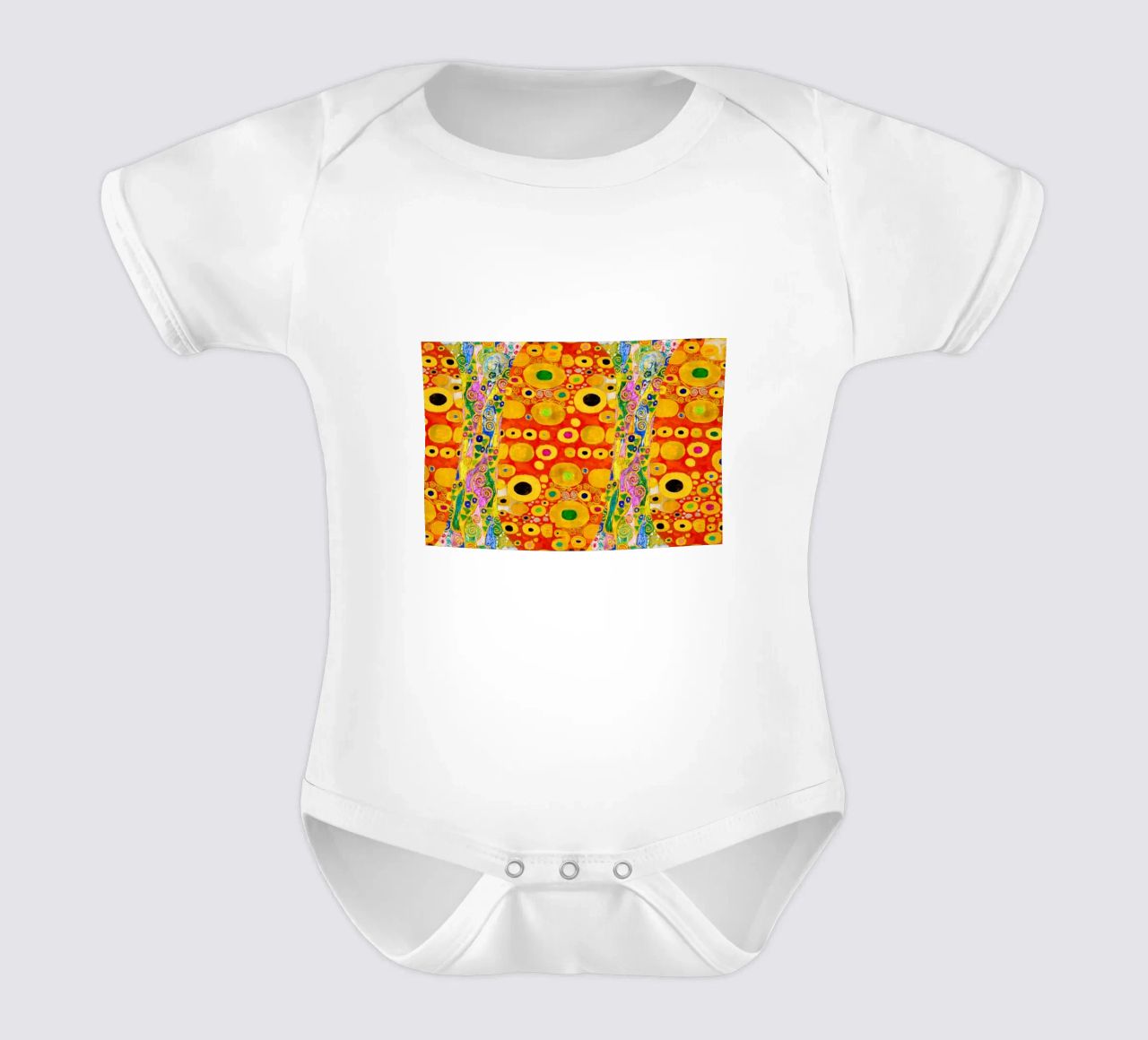 Klimt's "Hope II" Abstract - Golden Age, Vibrant Pattern, Ma short-sleeve baby romper by ClubArt
