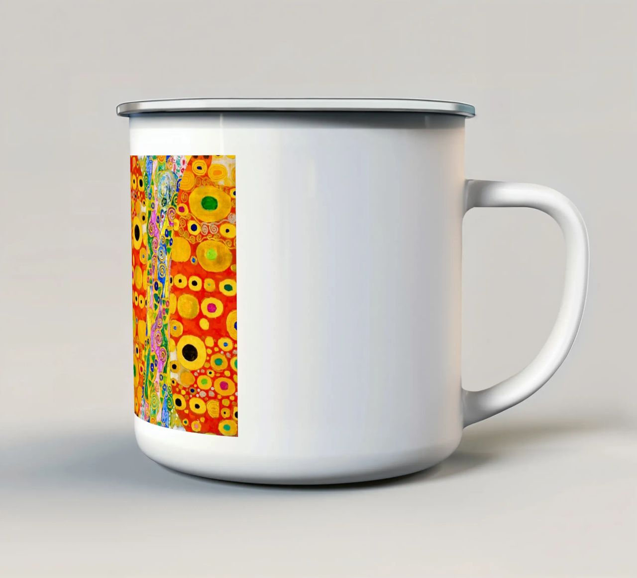 Klimt's "Hope II" Abstract - Golden Age, Vibrant Pattern, Ma enamel mug by ClubArt