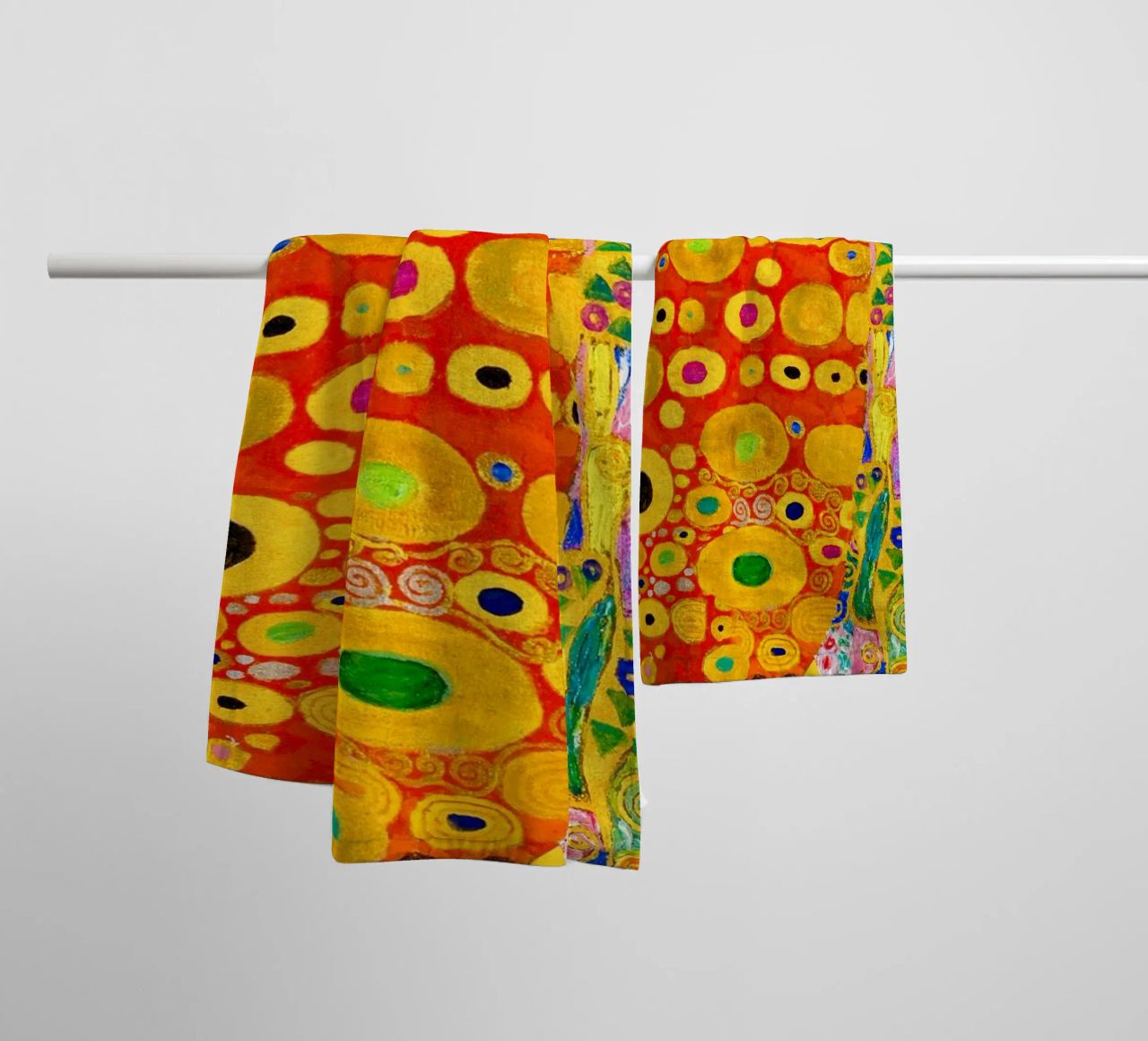 Klimt's "Hope II" Abstract - Golden Age, Vibrant Pattern, Ma towel by ClubArt