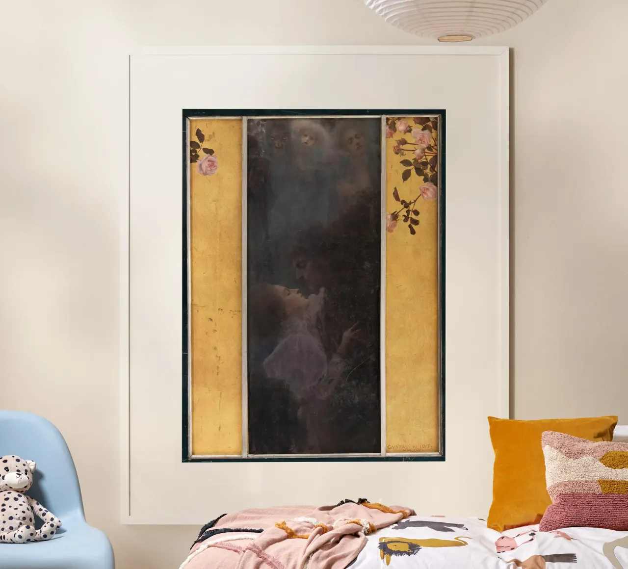 La "Liebe" di Klimt - Simbolismo, primo romanticismo, oro mistico Ar poster con telaio in plastica da ClubArt