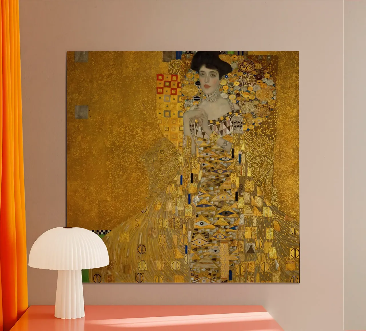 Adele Bloch-Bauer I" di Klimt - Età dell'oro, ritratto, Ico poster con telaio in plastica da ClubArt