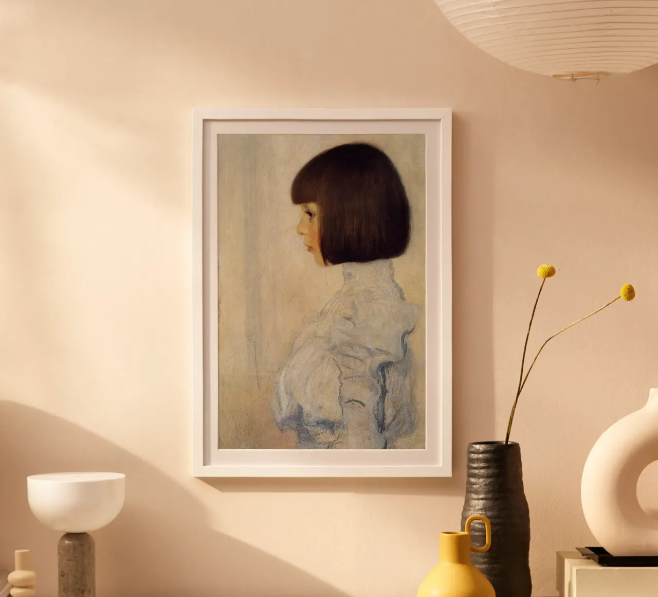 Helene Klimt" di Klimt - Ritratto di profilo, modernista e delicato poster da ClubArt