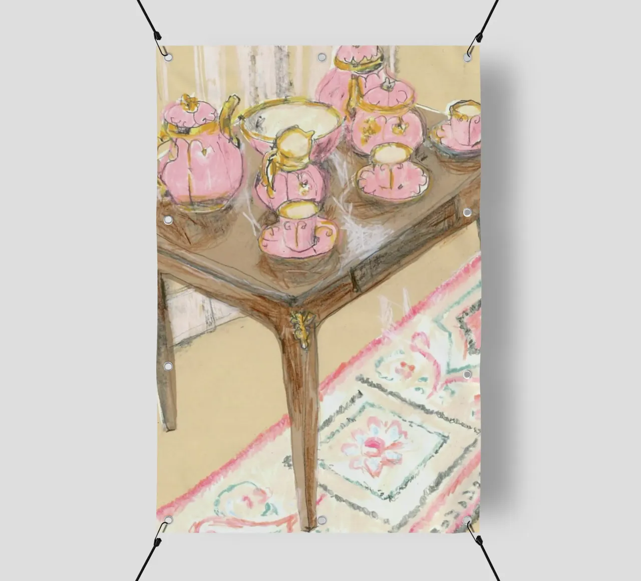Pink Coffee Set pvc cover by Stars Above Us