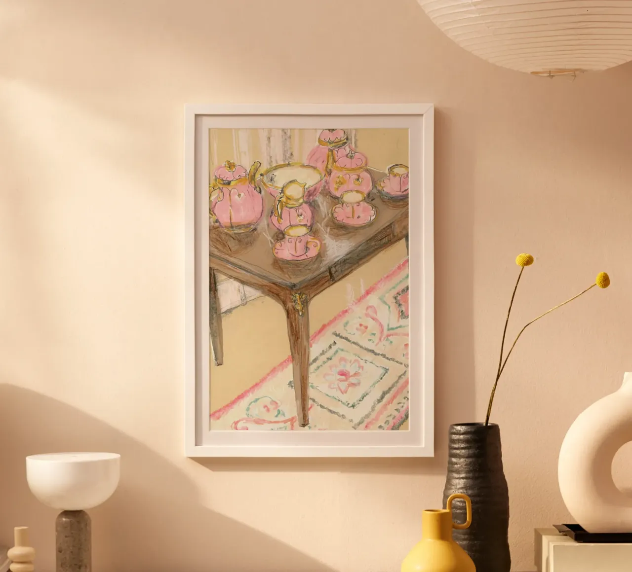 Pink Coffee Set poster by Stars Above Us