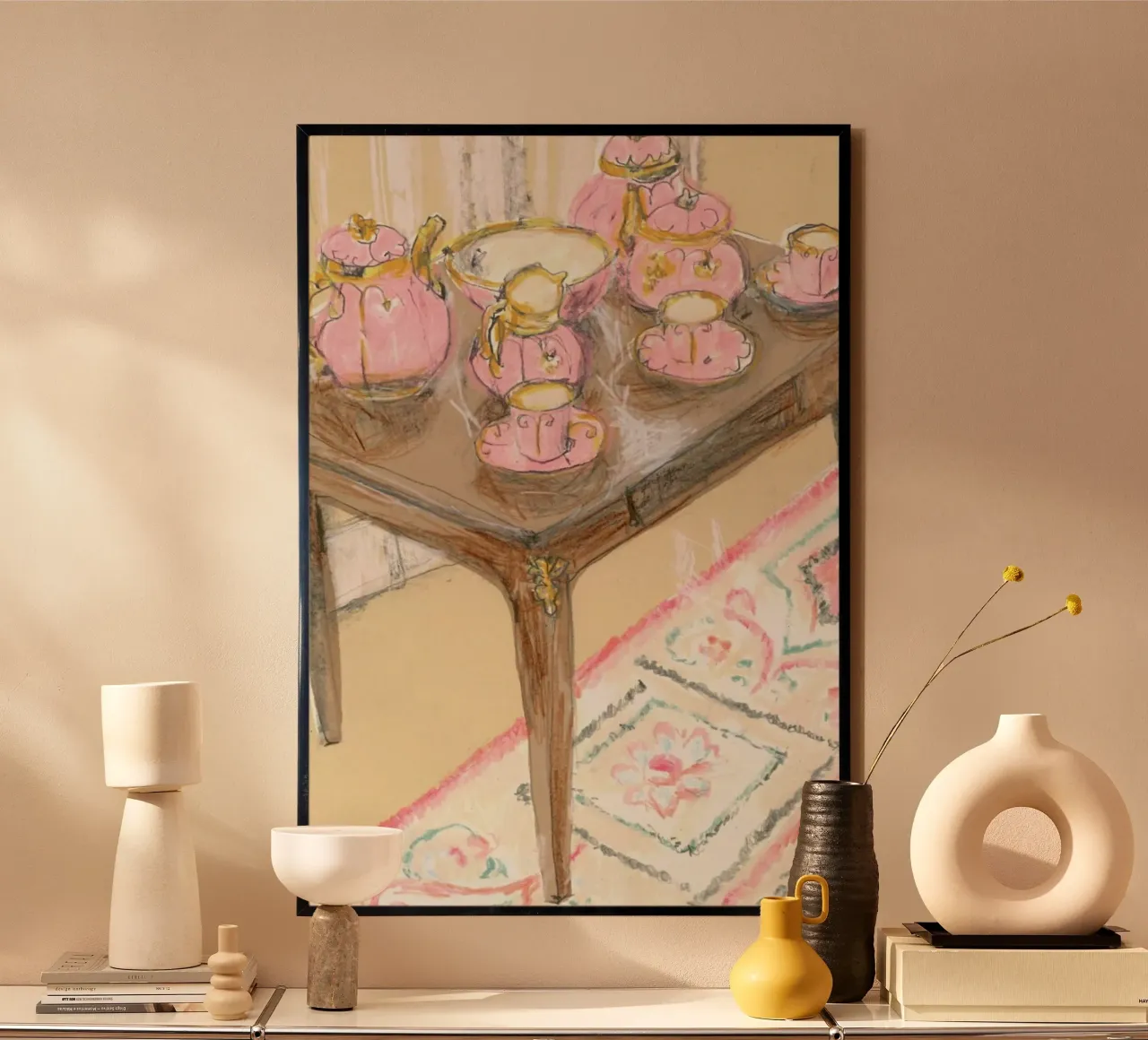 Pink Coffee Set poster by Stars Above Us