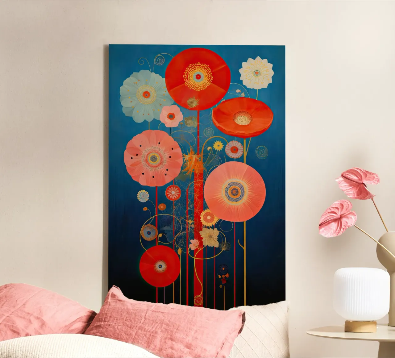 Klaprozen abstract canvas with Floater frame by Imagine