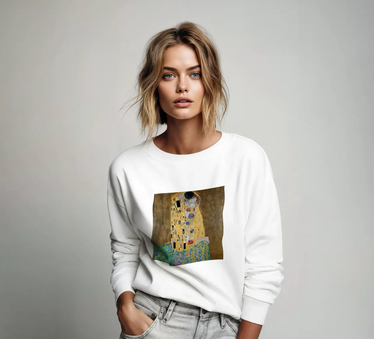 Klimt's "The Kiss" - Golden Age, Iconic Art Nouveau Romance sweatshirt by ClubArt