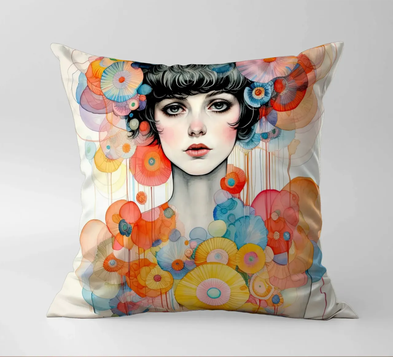 Ragazza dei fiori 1 cuscino da Imagine