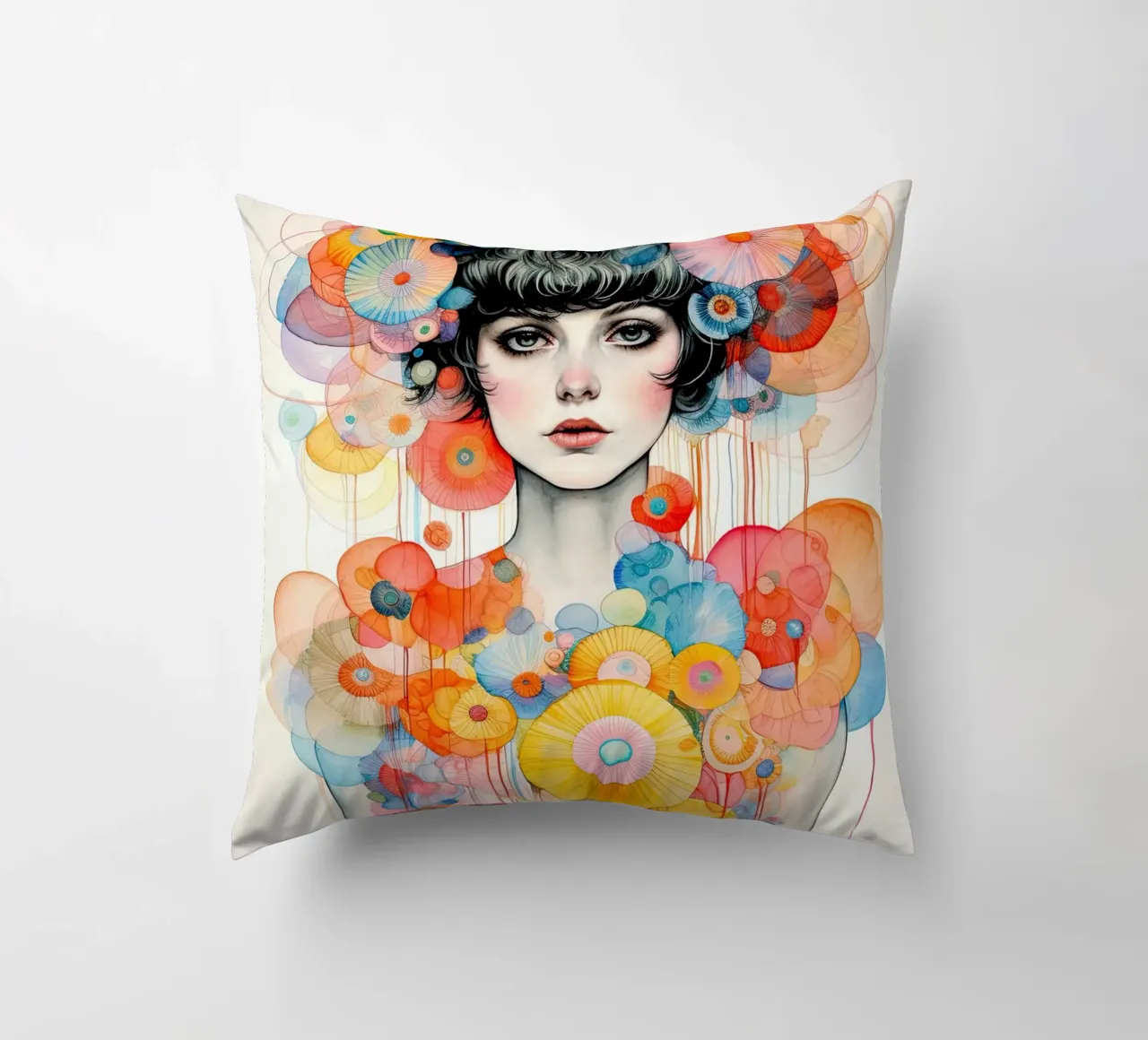 Ragazza dei fiori 1 cuscino da Imagine