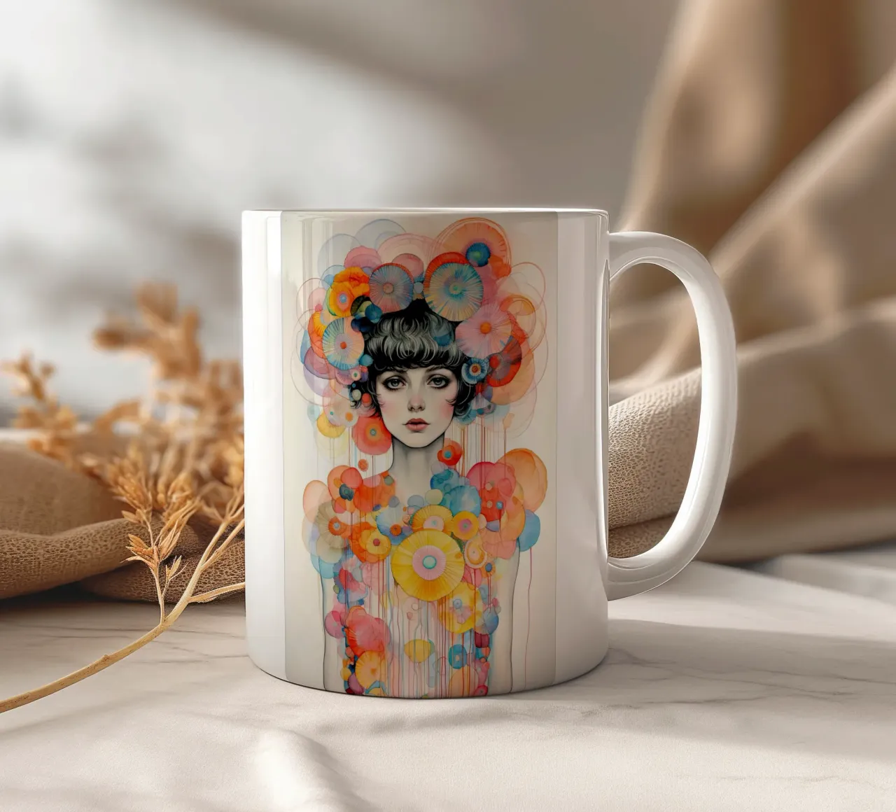 Ragazza dei fiori 1 tazza in ceramica da Imagine