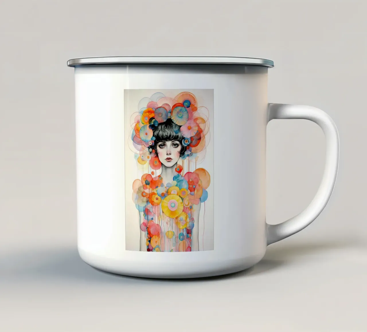 Ragazza dei fiori 1 tazza in smalto da Imagine
