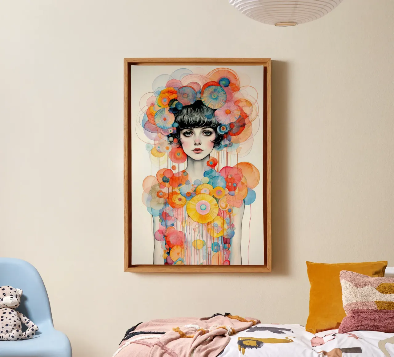 Ragazza dei fiori 1 tela con Cornice a cassetta da Imagine