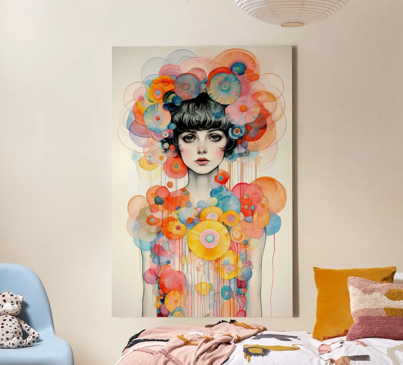 Ragazza dei fiori 1 tela con Cornice a cassetta da Imagine