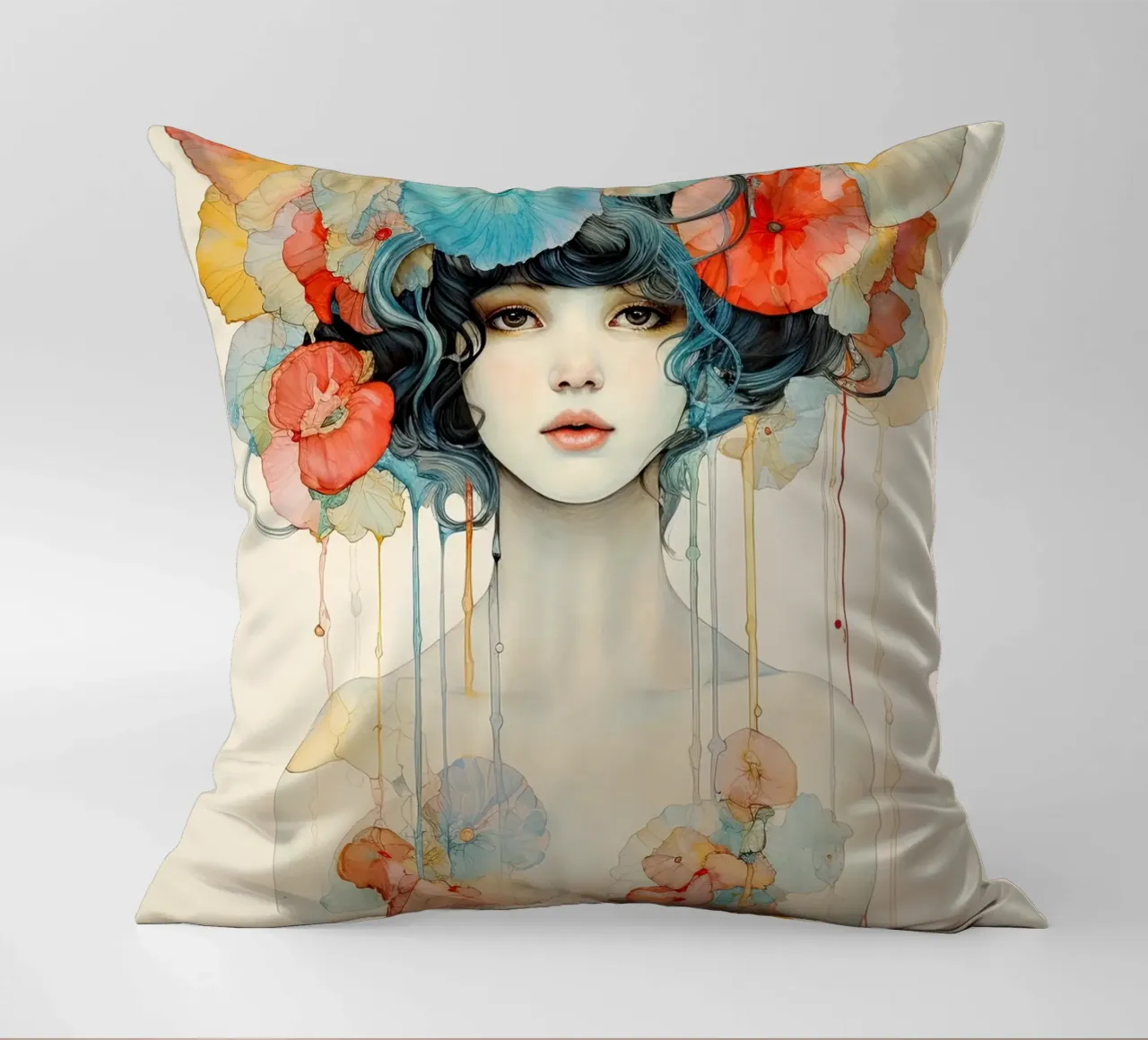 Ragazza dei fiori 2 cuscino da Imagine