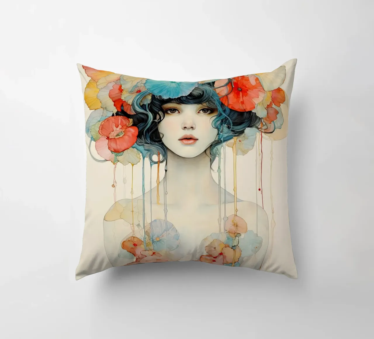 Ragazza dei fiori 2 cuscino da Imagine