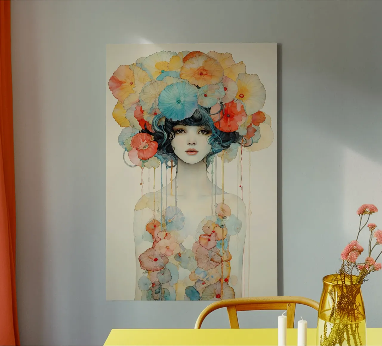 Ragazza dei fiori 2 tela con Cornice a cassetta da Imagine