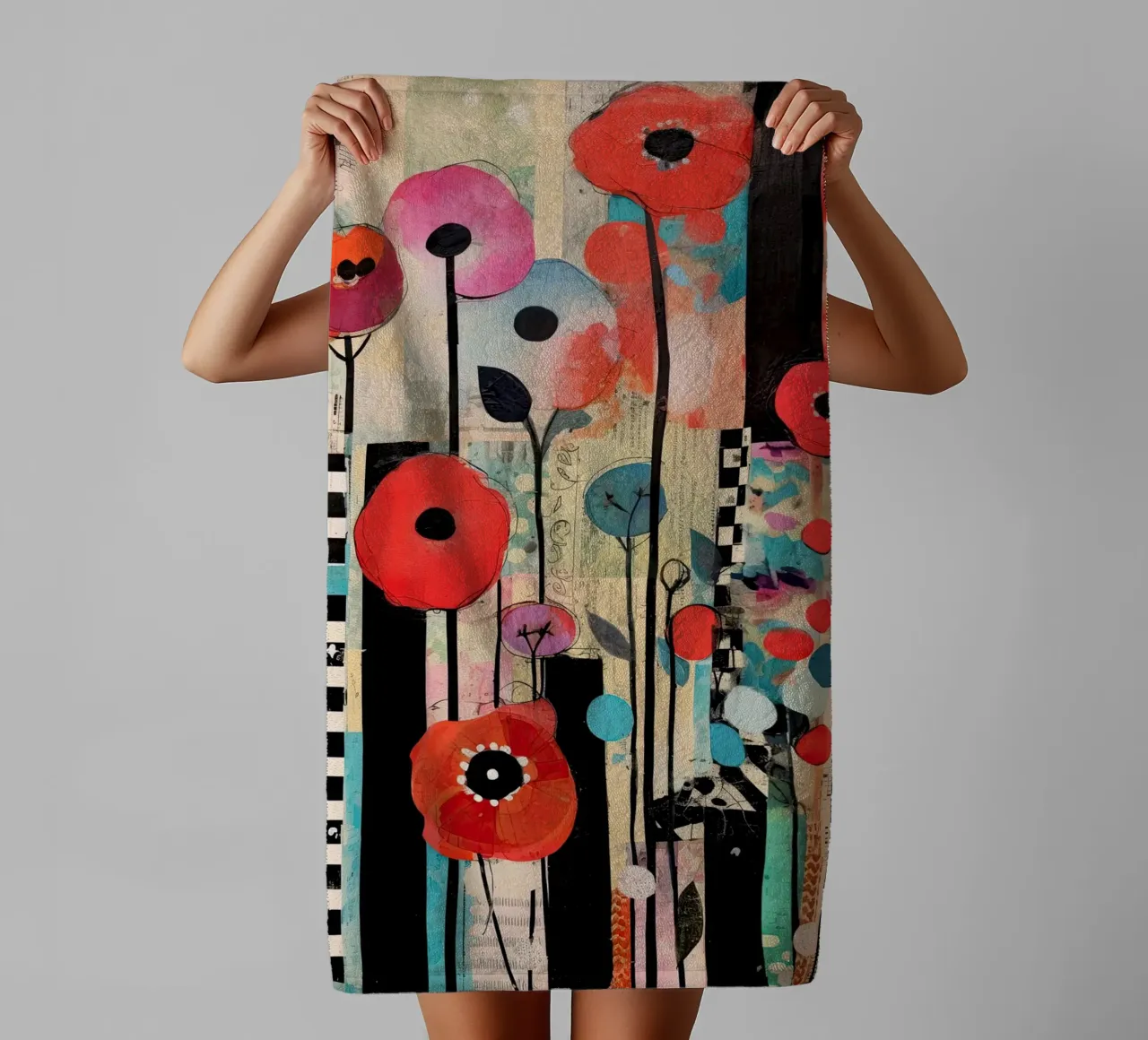 Klaprozen abstract towel by Imagine
