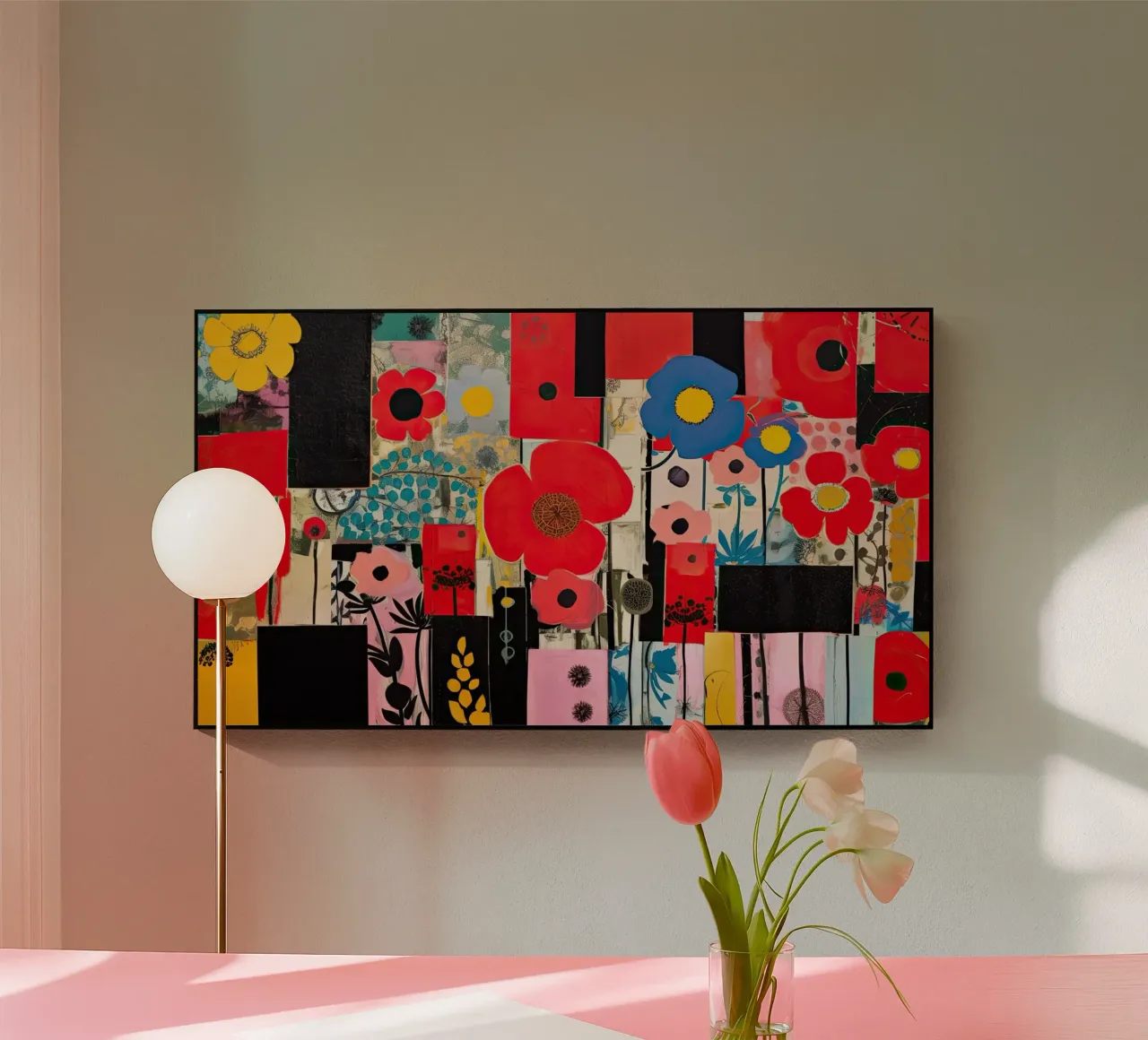 Flores abstractas metacrilato de Imagine