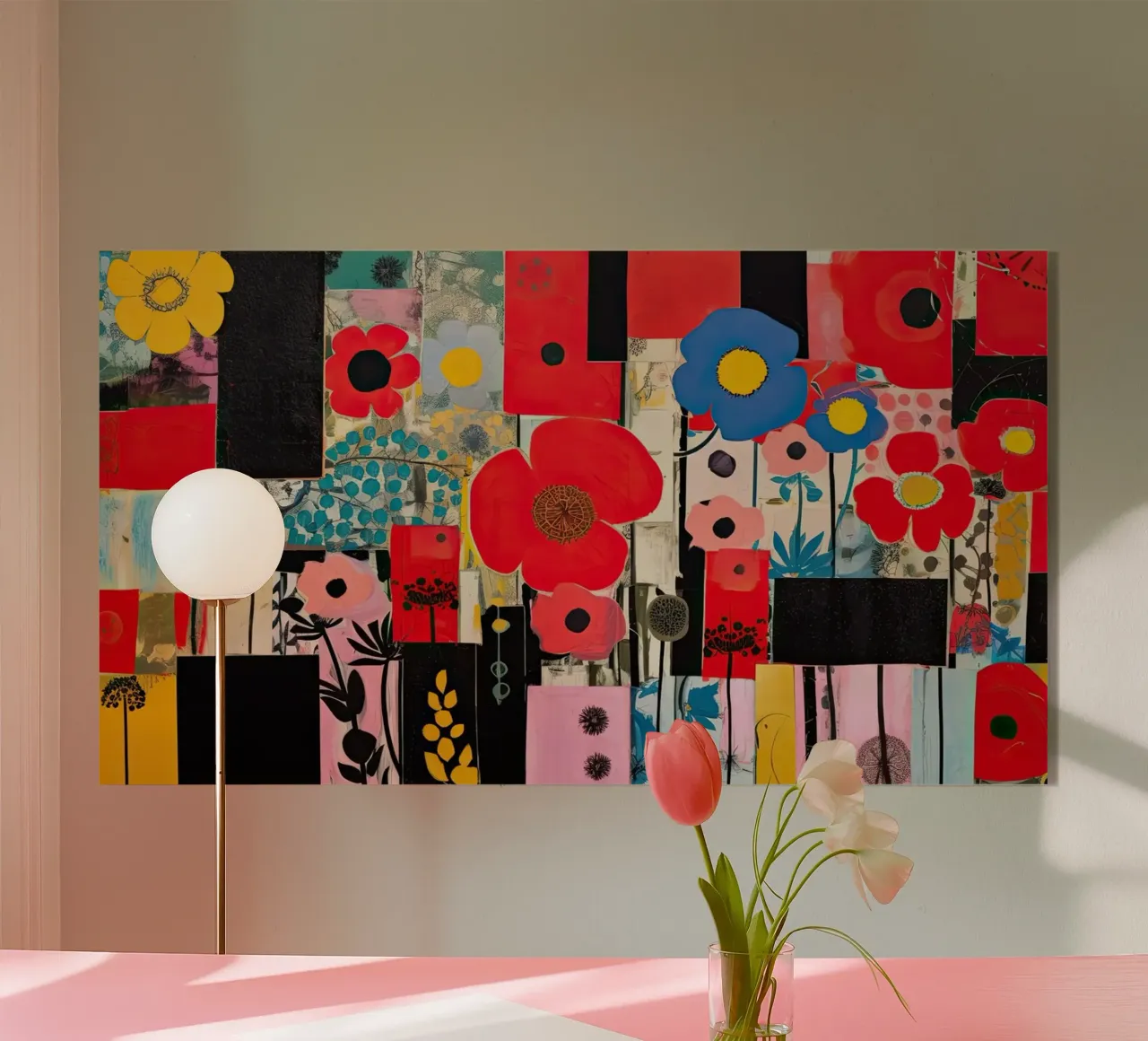 Flores abstractas metacrilato de Imagine