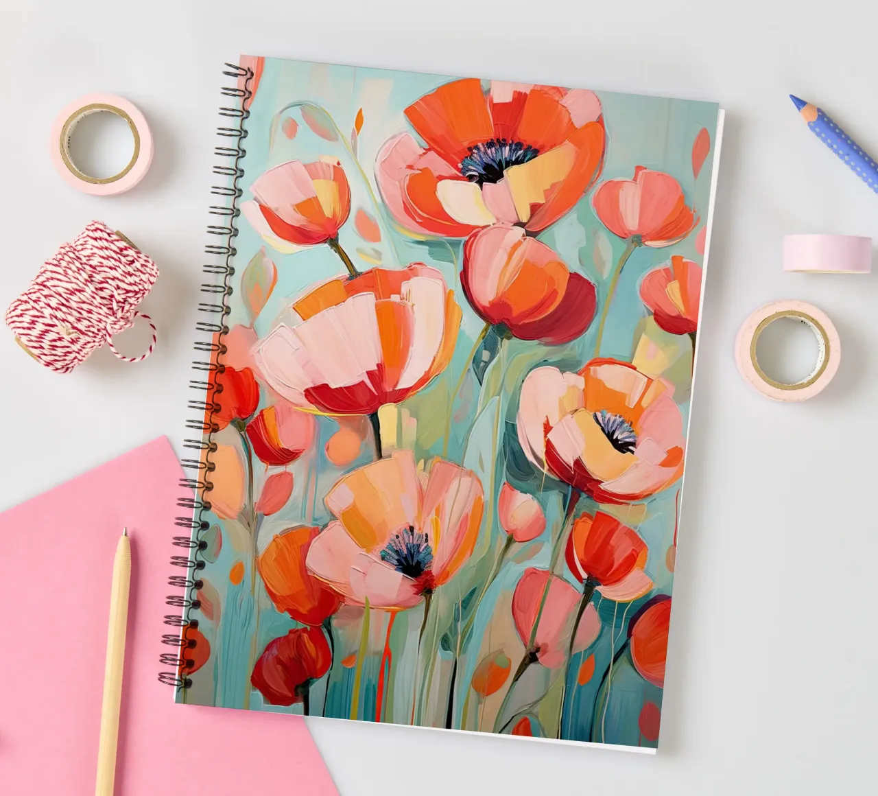 Klaprozen abstract spiral notebook by Imagine