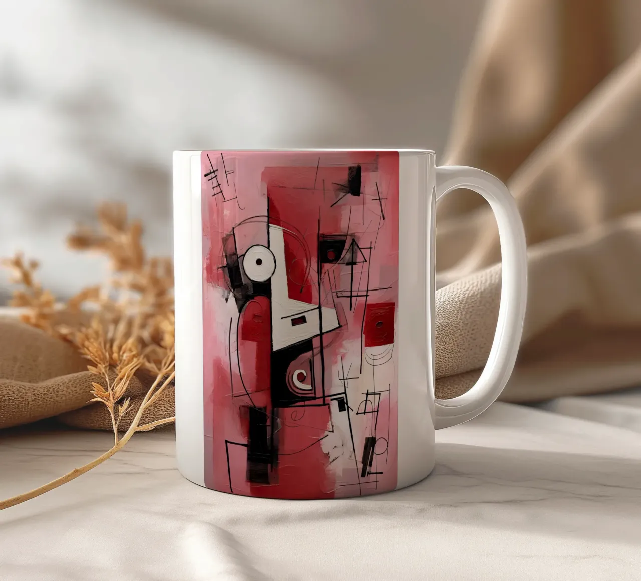 Rode astratte tazza in ceramica da Imagine