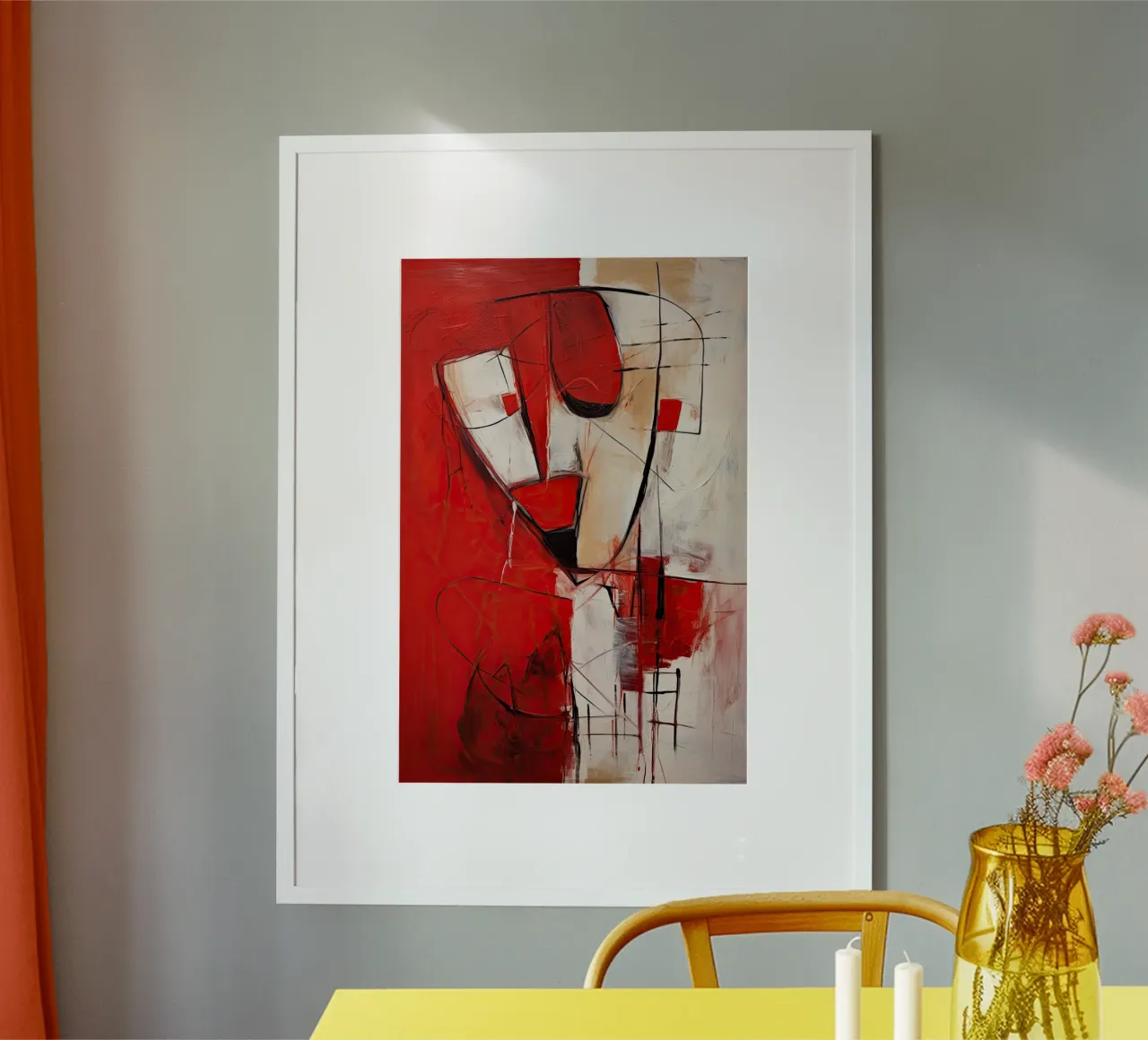 Abstract rood 2 poster van Imagine