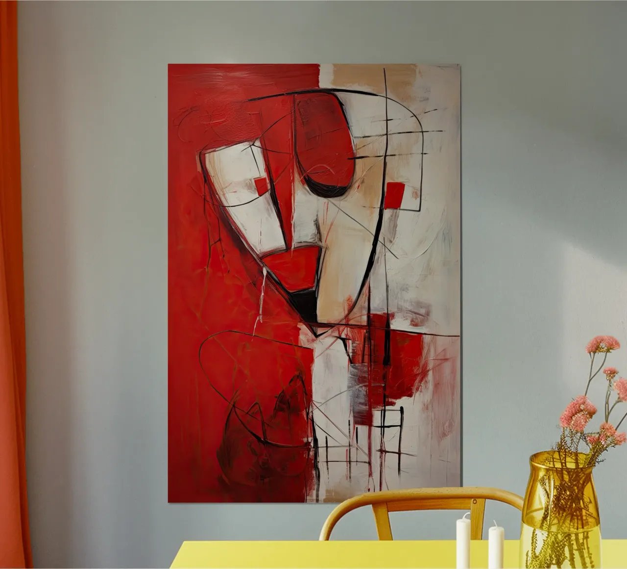 Abstract rood 2 poster van Imagine