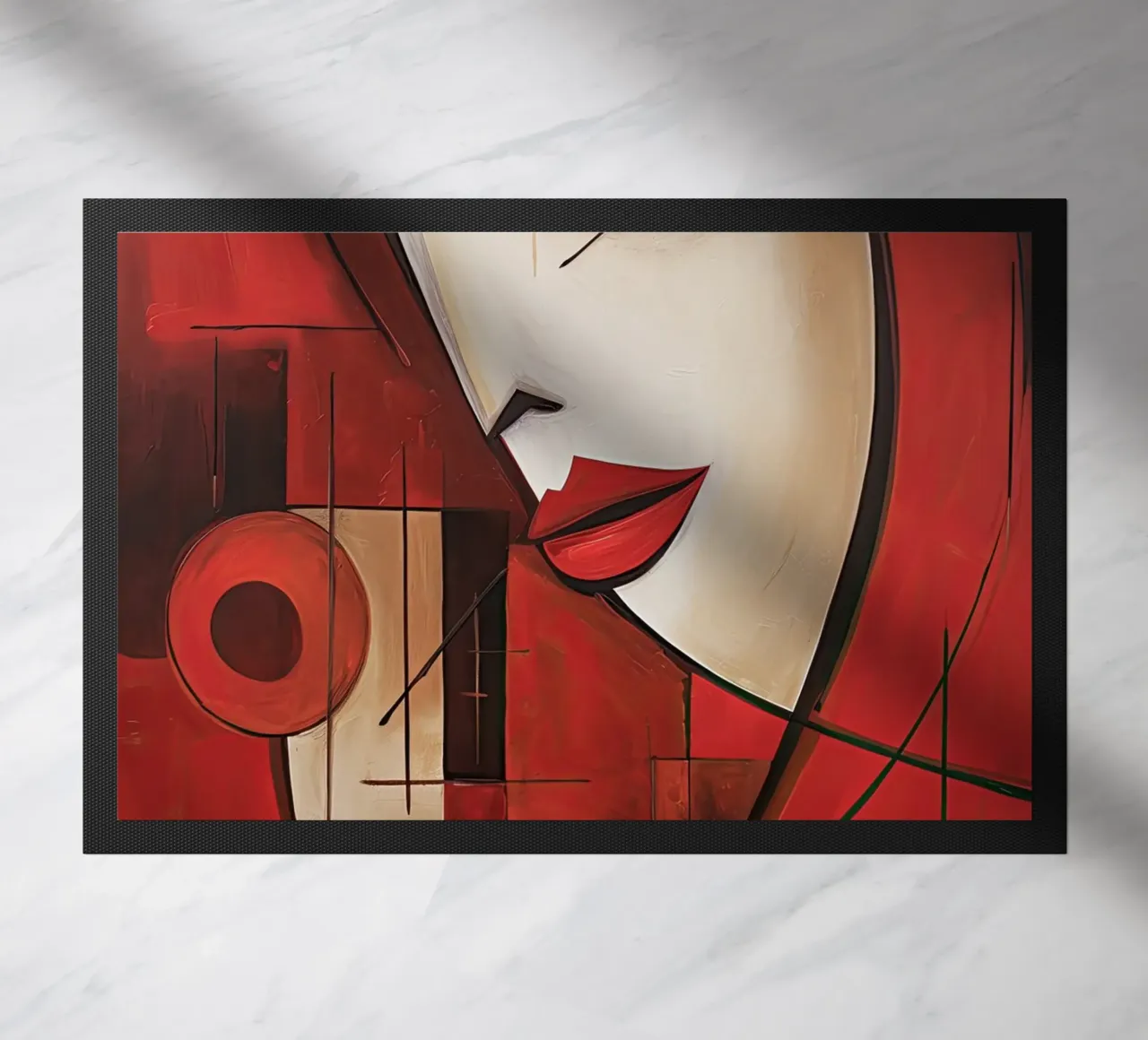 Abstract rood 4 doormat by Imagine