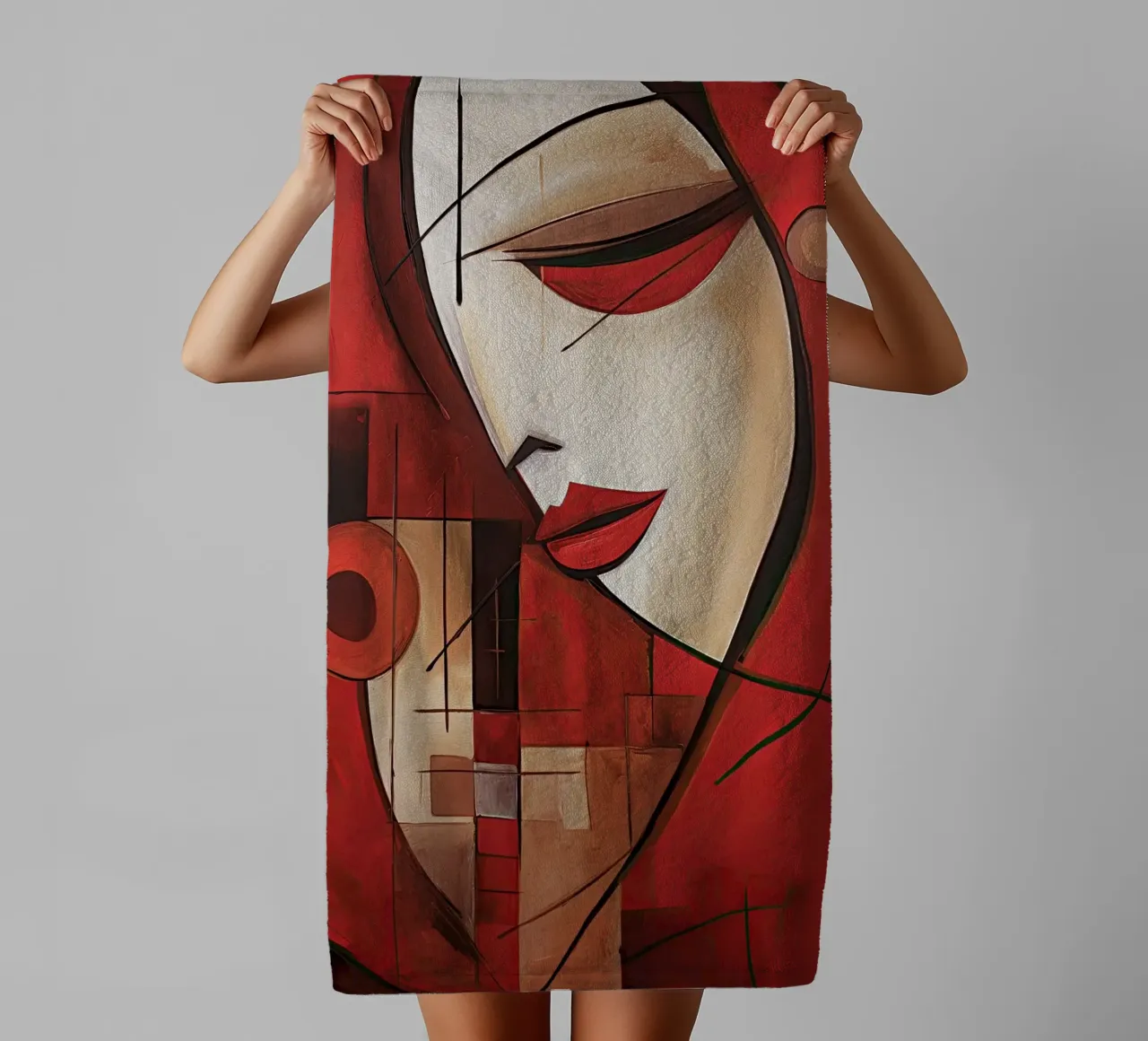 Abstract rood 4 towel by Imagine