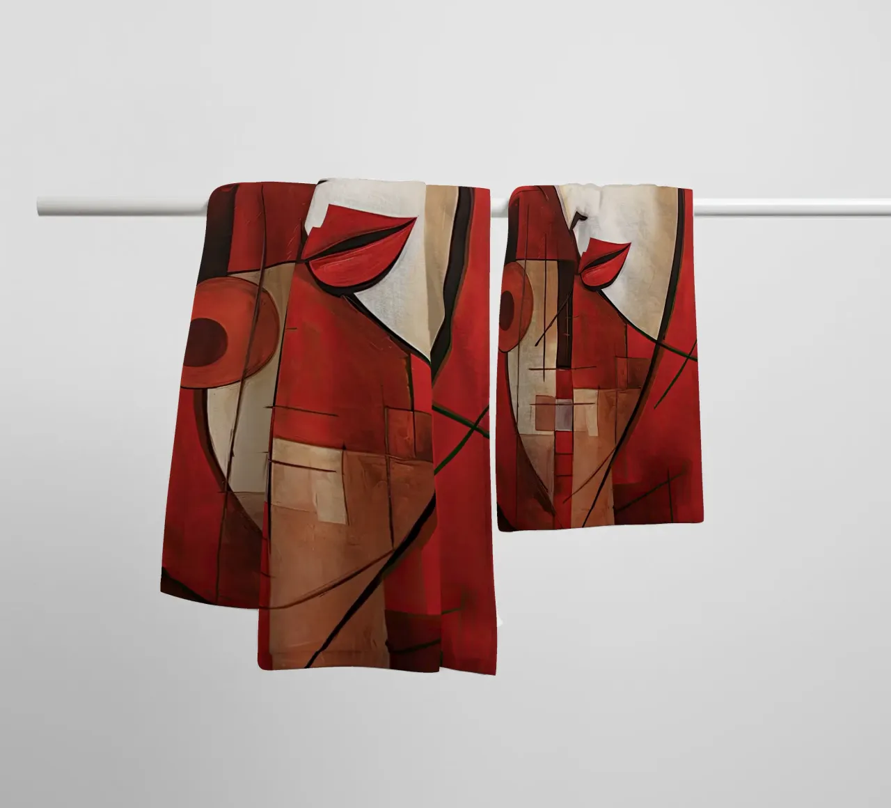 Abstract rood 4 towel by Imagine