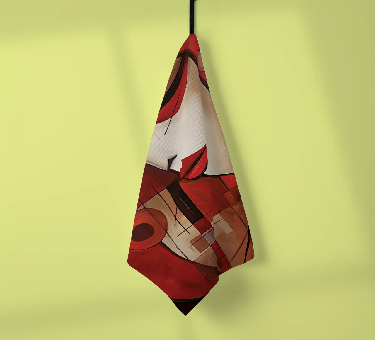 Abstract rood 4 tea towel by Imagine