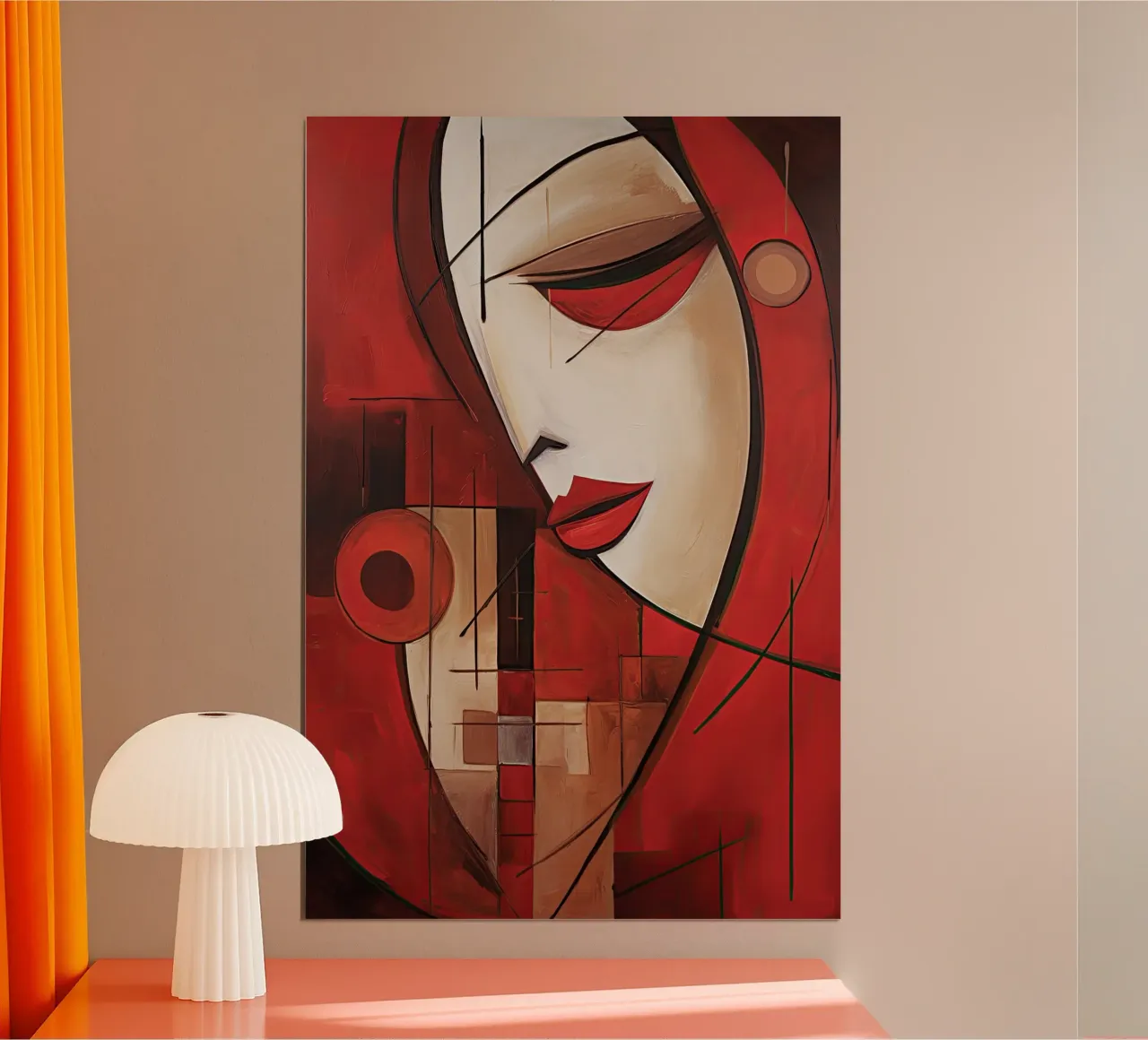 Abstract rood 4 hahnemühle by Imagine