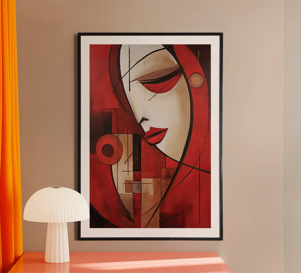 Abstract rood 4 hahnemühle by Imagine