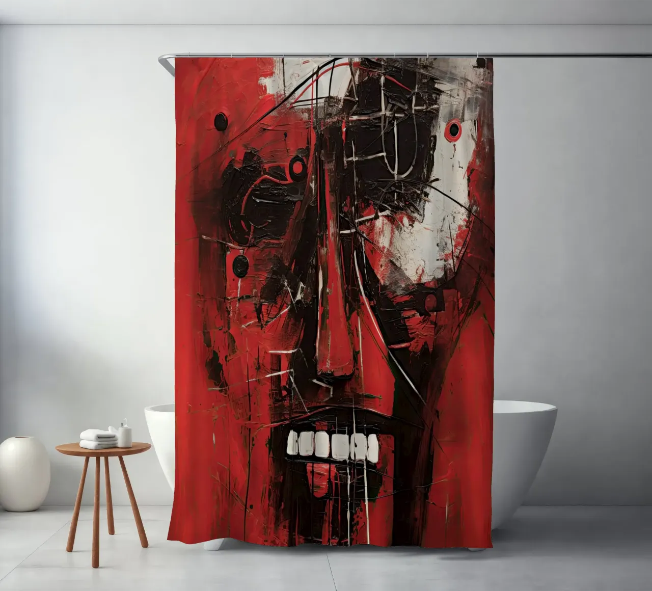 Abstract rood 5 shower curtain by Imagine