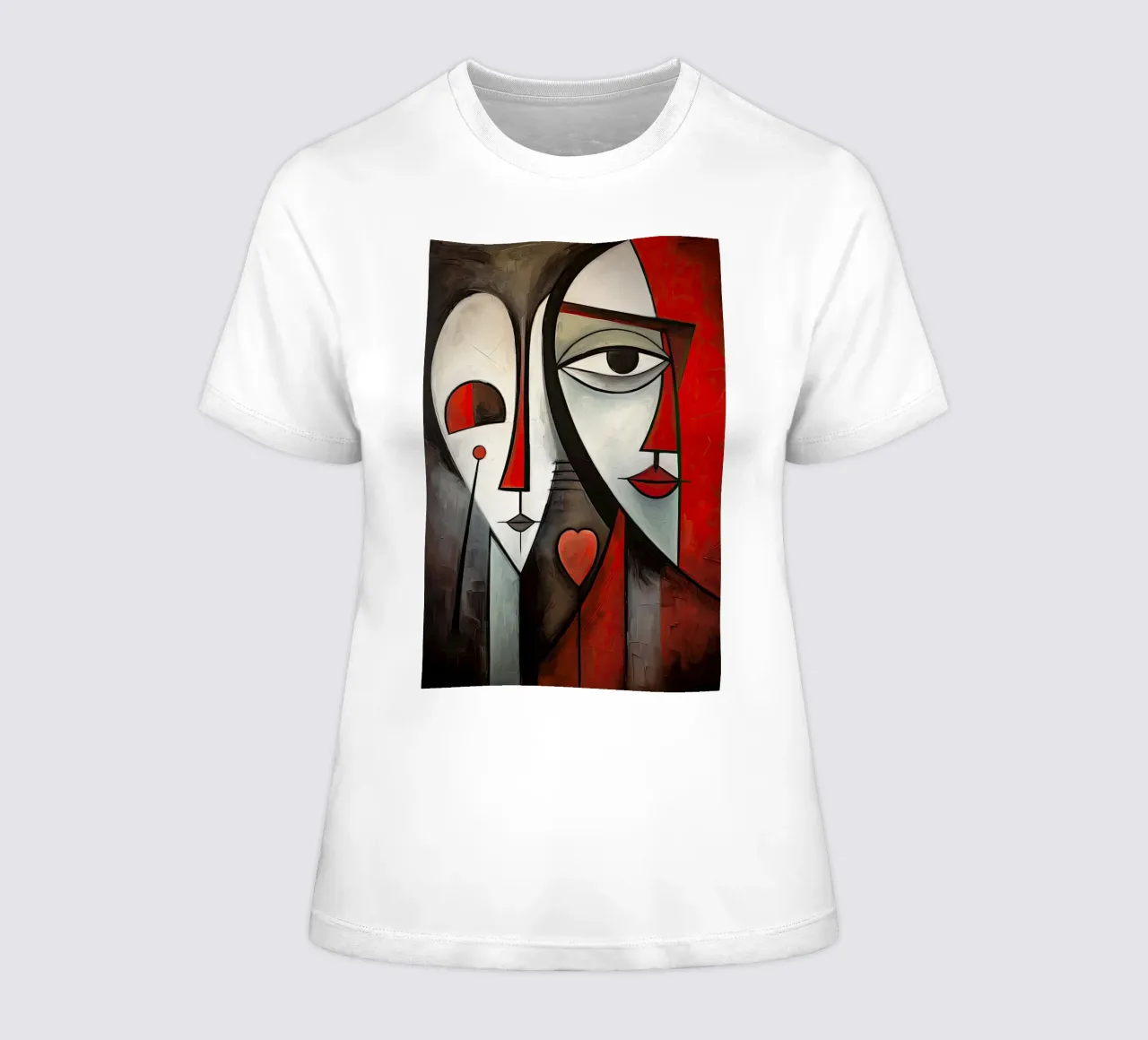 Abstract faces women's fitted t-shirt by Imagine