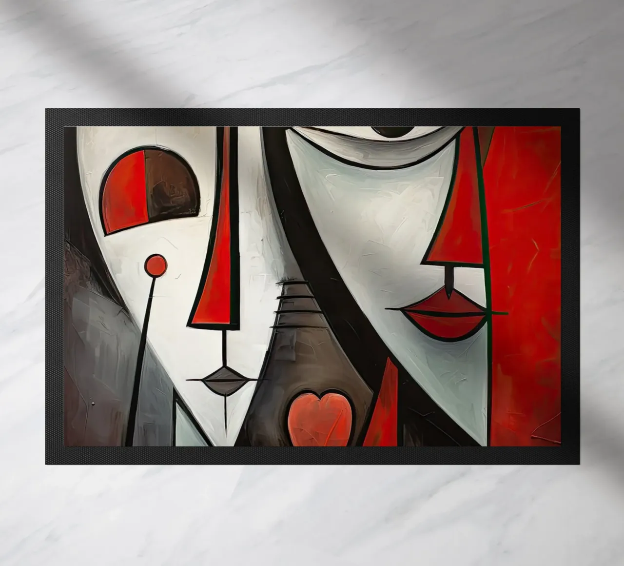 Abstract faces doormat by Imagine