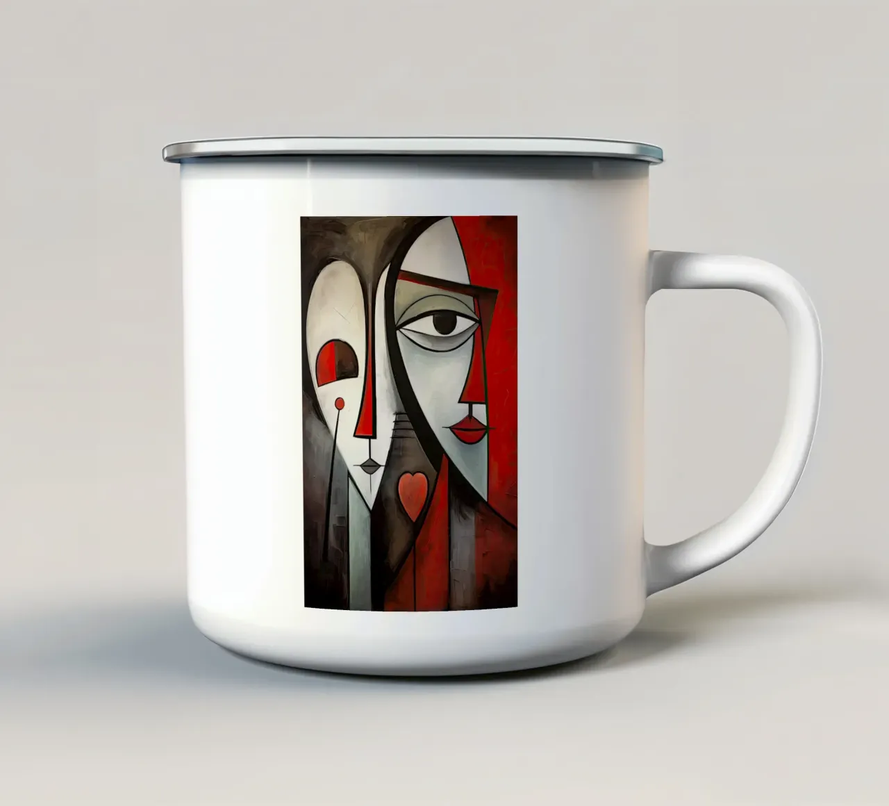 Volti astratti tazza in smalto da Imagine