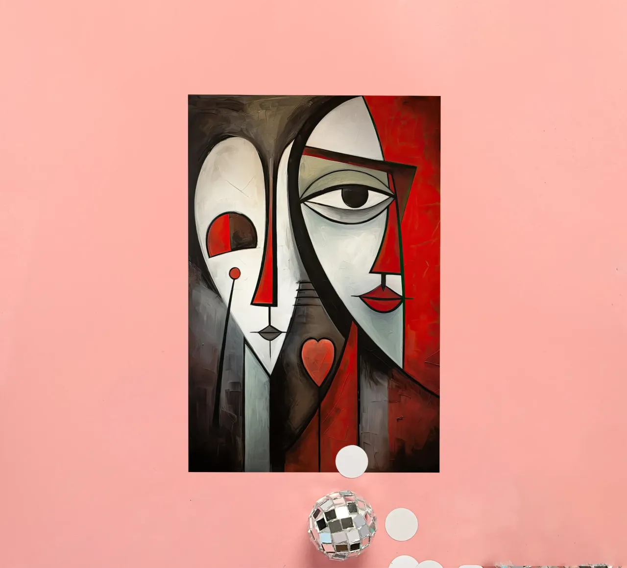 Visages abstraits autocollant de Imagine