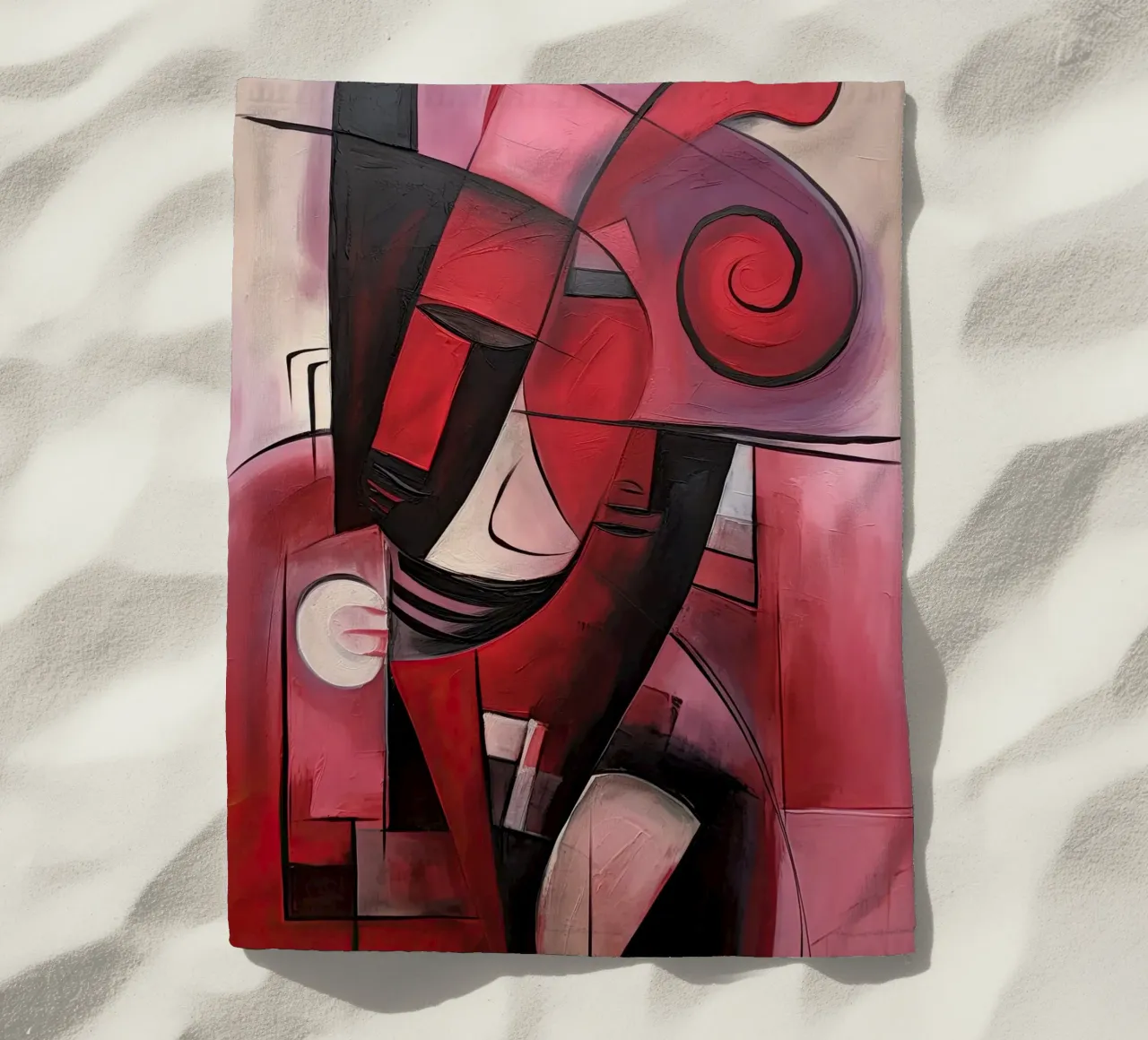 Abstract red 6 beach towel by Imagine