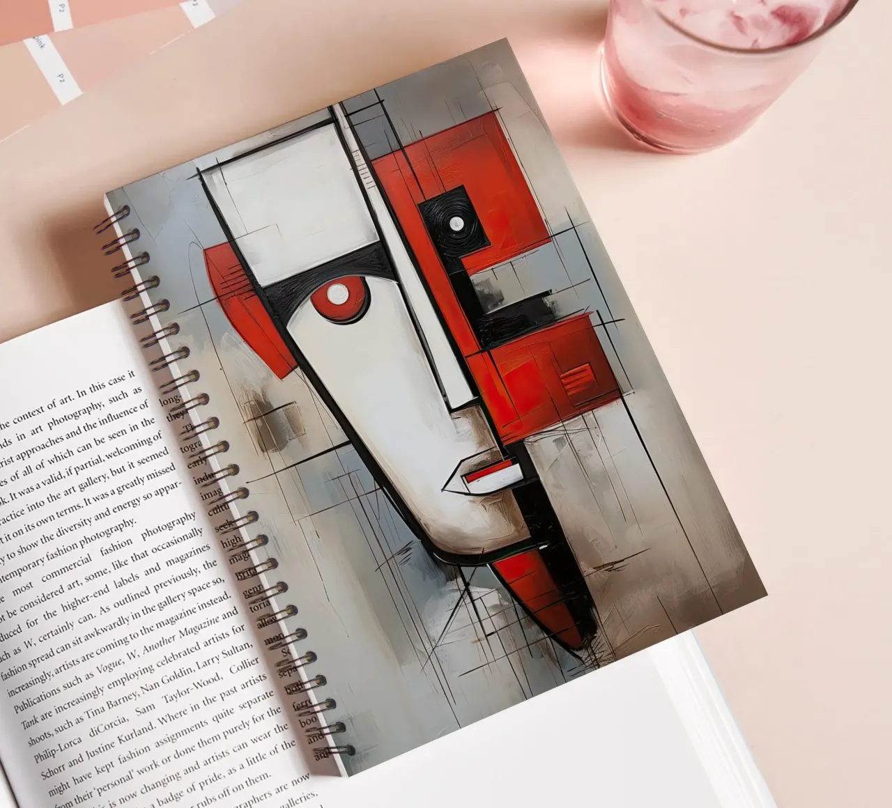 Abstract face spiral notebook by Imagine